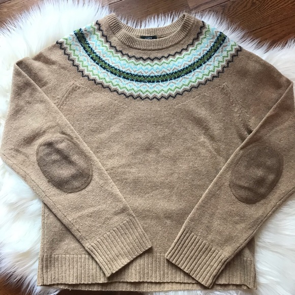 J. Crew Sweaters - Vintage J. Crew Fair Isle elbow patch sweater